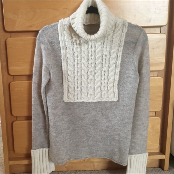 Tory Burch Sweaters - Tory Burch grey and cream turtleneck sweater